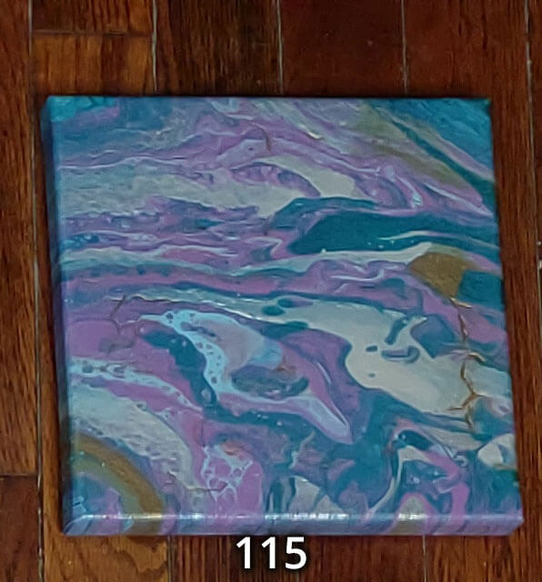 An 8x8 paint pour piece